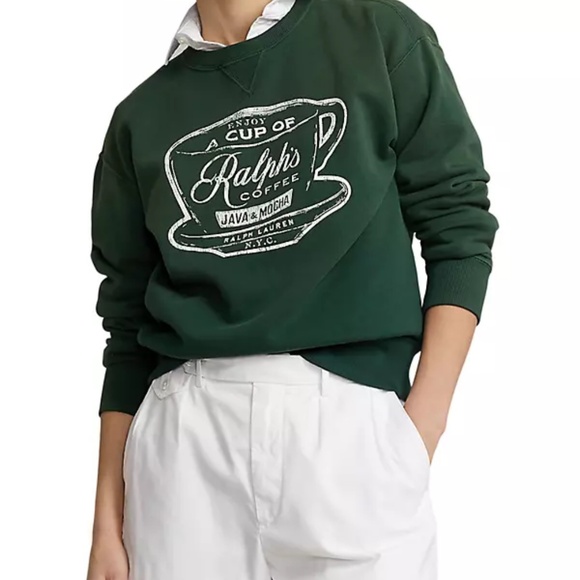 NEW RALPH Lauren Ralph’s coffee sweatshirt XS - Picture 3 of 6